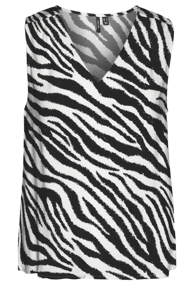 VMEASY JOY S/L V-NECK TOP WVN GA 10301759 BIRCH/ZEBRA
